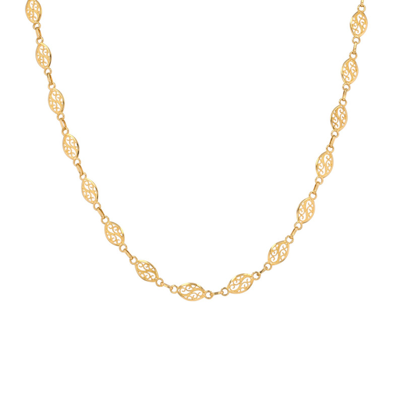 Collier vintage maille filigrane or jaune 12.76g Comme neuf -  reconditionné disponible sur Gemme Les Bijoux